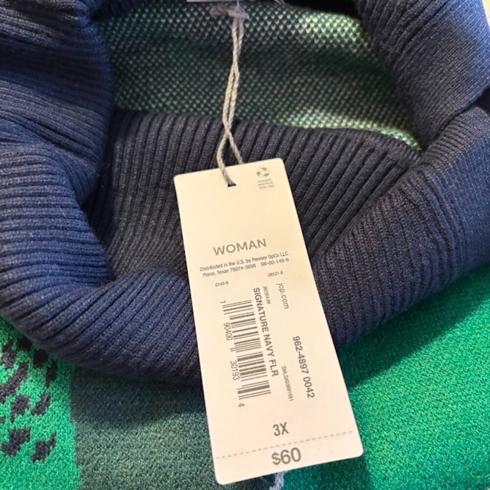 NWT LIZ CLAIBORNE Women's Long Sleeve Floral Pullover Sweater - 3X - Picture 7 of 15